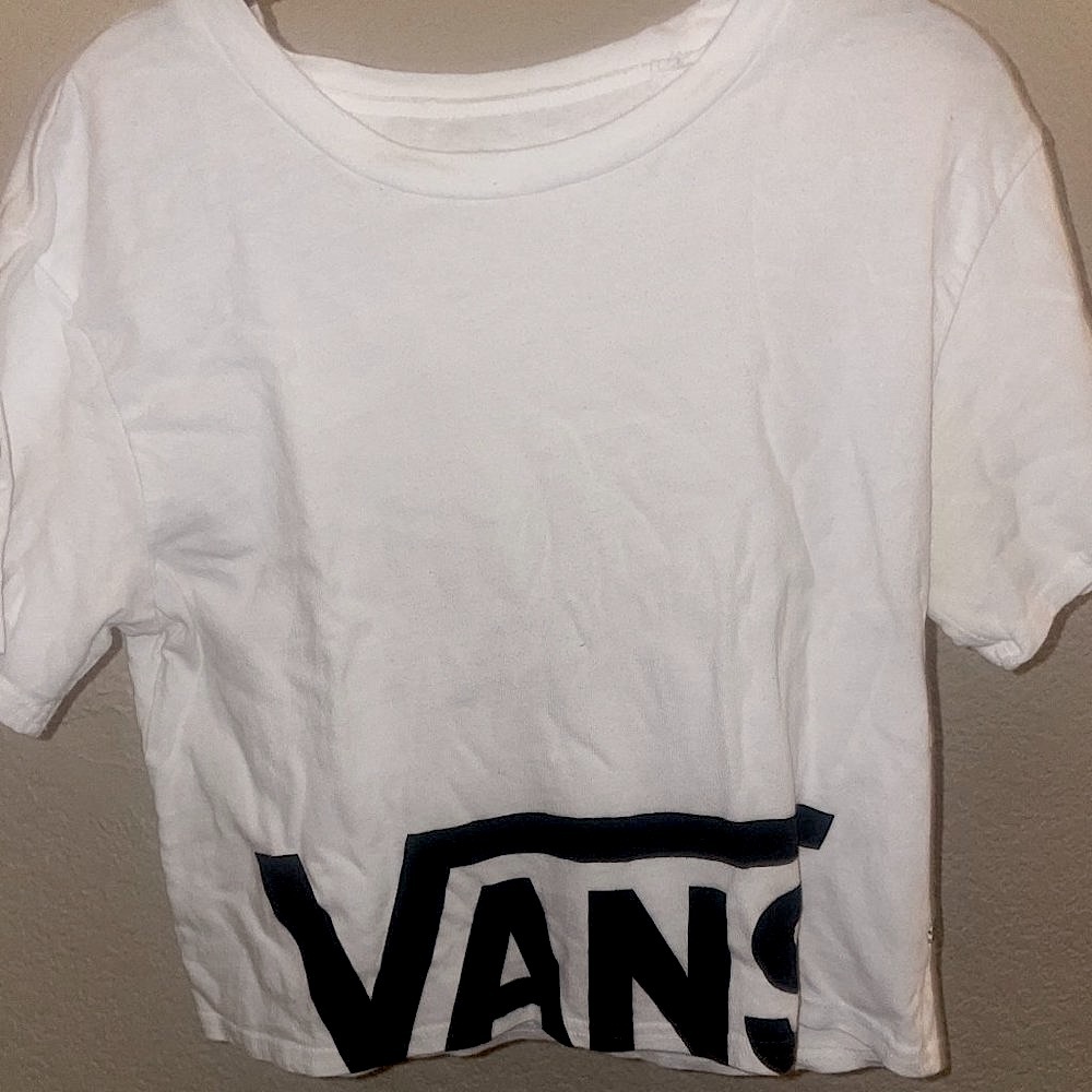 Vans Logo Cropped Tee Extra Small